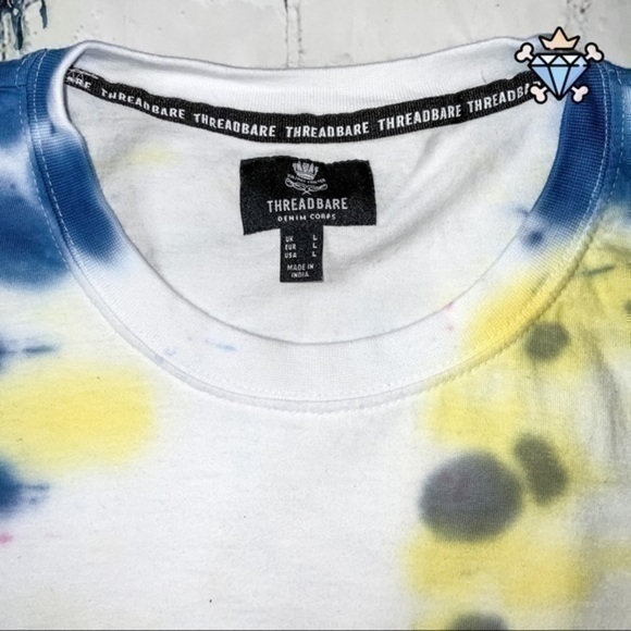 MENS THREADBARE TIE DYE SHORT SET WITH TEE SIZE LARGE TEE SIZE MEDIUM SHORTS - Picture 8 of 16